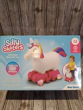 Silly Skaters Unicorn inflatable ride on toy with Led light up wheels*Nwts*