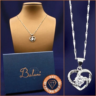 Herz-Kette Halskette, 925 Sterling-Silber, im Etui, Weihnachtsgeschenk - Bild 1 von 4