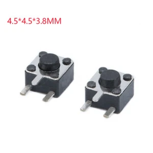 Interruptor táctil de botón lateral 3 PIN 4,5x4,5x3,8 mm microinterruptor hágalo usted mismo PCB nuevo - Imagen 1 de 5