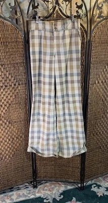 Pantalone vintage a quadri fatto a mano con polsini taglia 28 - Immagine 1 di 4