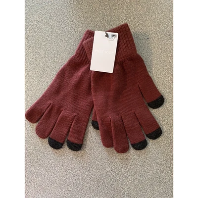 Guantes de texto WEST LOOP unisex para hombre mujer borgoña y negro talla adulto ¡NUEVOS! Foto 1 de 4