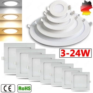 10x LED Panel Einbaustrahler Deckenleuchte Einbau Leuchte eckig rund spot flach - Bild 1 von 19