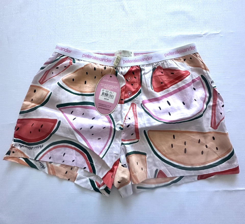 NEW PETER ALEXANDER WOMENS SUMMER WATERMELON COTTON PJ SHORTS SMALL S - image 1 of 1