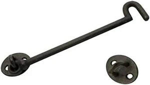 Pestillo de puerta con ojo de gancho negro extra largo 61 cm 24 ventanas cerradura de puerta cobertizo cabina jardín - Imagen 1 de 1