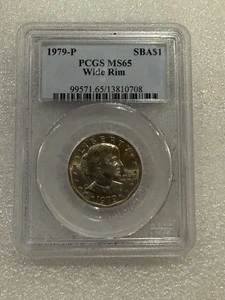 1979 P Susan B Anthony Dollar Coin ~ Wide Rim ~ PCGS MS65 - Picture 1 of 2