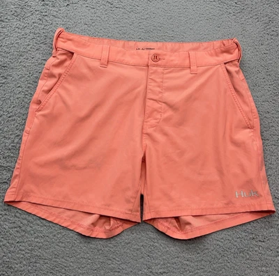 Pantalones Cortos Huk Low Country Performance Para Hombre XL Naranja 6" Entrepierna Pesca Elastizados Foto 1 de 4
