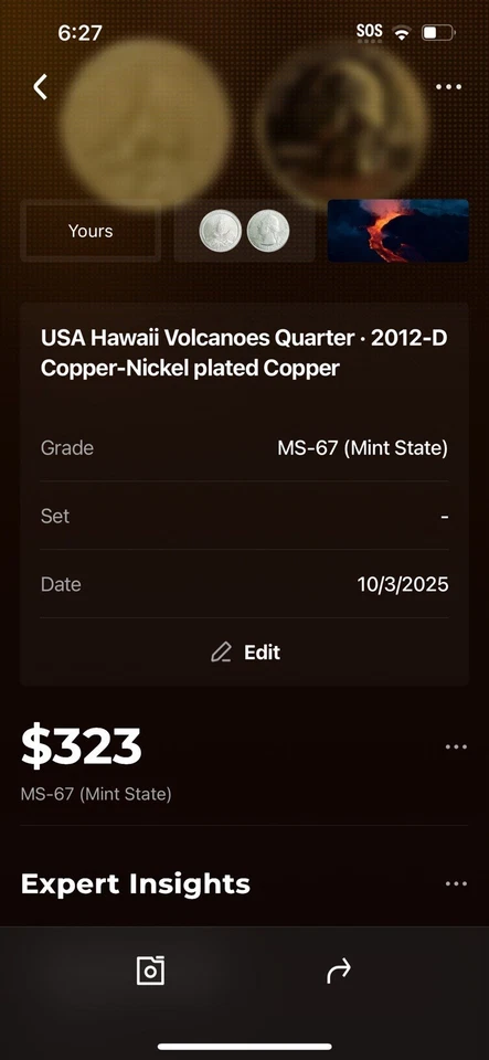 USA Hawaii Valcanoes Quarter 25 Cent 2012 Coin NGC MS67 Copper Nickel Platted - Image 1 of 4