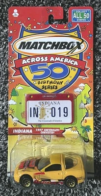 Matchbox Across America 50th Birthday Series Indiana  Chevy Corvette Fast Ship - Image 1 of 2
