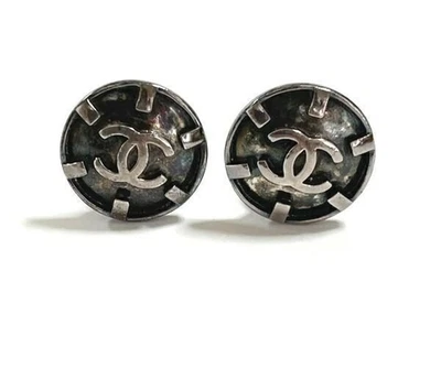 Vintage CHANEL Chanel Coco Mark Circle Earrings 96P 0.7*0.7 inch - Image 1 of 4