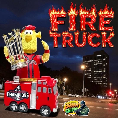 BLOOPER Atlanta Braves "Fire Truck" 2021 World Series Celebration MLB Bobblehead - Image 1 of 4