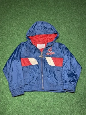 Vintage 90s Cleveland Indians Retro Kids 3T 4T Lightweight Full Zip Jacket  - Image 1 of 4