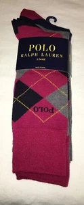 Polo Ralph Lauren Dress Socks 3 Pair Red Gray Blue Men Sock Size 10-13 New - Picture 1 of 6