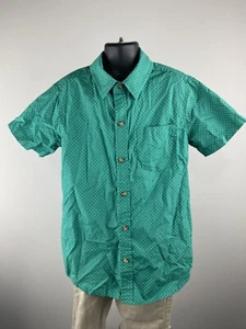 Tea Collection Green Boys Button Down Short Sleeve Shirt Size 12 - Picture 1 of 7