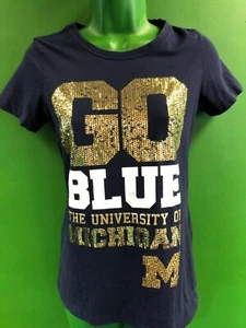 NCAA Michigan Wolverines Glittery T-Shirt Soft Feminine Women's Medium - Picture 1 of 3