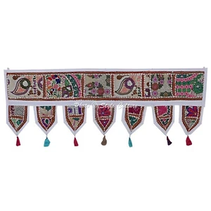 Ethnic Cotton Door Hanging Toran Bohemian Patchwork Embroidered Home Decor - Picture 1 of 4