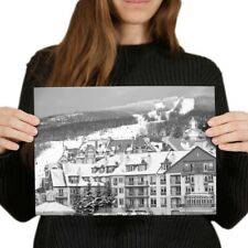 A4 BW - Mont Tremblant Ski Resort Canada Poster 29.7X21cm280gsm #43251