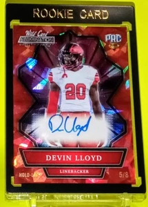 Devin Lloyd /8 MINT 2021 Wild Card RED CRACKED ICE RC Auto NIL PRC Jaguars ๐ฅ - Picture 1 of 4