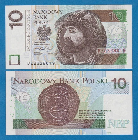 Poland 10 Zlotych P 183b 2016 UNC Polska ( P 183 b ) Cover