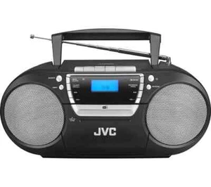 JVC RC-D322B Ghettoblaster Bluetooth DAB UKW Radio USB Aux-In CD Kassetten Abspielgerät Schwarz - Bild 1 von 8