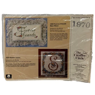 1986 The Creative Circle 1970 Rustico Initial Cross Stitch Kit OOP - Image 1 of 3