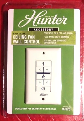 NEW SEALED - HUNTER 99375 WHITE CEILING FAN UNIVERSAL WALL CONTROL 2016 - Image 1 of 3
