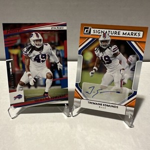 Tremaine Edmunds 2 Card Lot: Donruss Signature Marks Orange - Prestige Red  /449