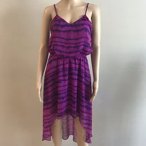 NWOT Express Spaghetti Straps Short Front Long Back Dress Purple Pink Sz M - Picture 1 of 7
