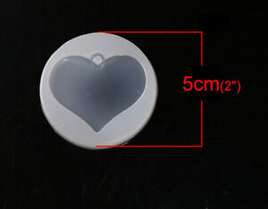 1pz stampo silicone per resina fai da te forma cuore 5cm bijoux