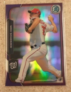 2015 Bowman Chrome MAX SCHERZER Purple Refractor 184/250 - Picture 1 of 1