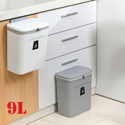 Mülleimer Tür Hängend Küche Abfallsammler Bad Schranktür Abfalleimer & Deckel - Bild 1 von 4