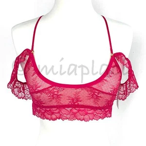 NWT Honeydew Abby Off The Shoulder Lace Bralette #628081 Velour Pink Small (32) - Picture 1 of 10