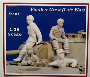 Figurine neuve 1/35 PANTHER CREW 4 FIGURINES (pas de réservoir) résine à faire soi-même non assemblée - Photo 1/3