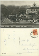 cartolina MARINA DI MASSA -VIALE A. VESPUCCI E HOTEL TIRRENO