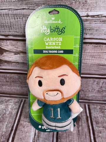 HALLMARK ITTY BITTYS 4" CARSON WENTZ #11 Philadelphia Eagles NFL Plush 2017 NEW Cover