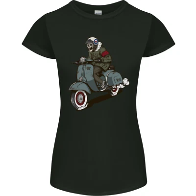 Scooter Skull Biker Motorcycle MOD Womens Petite Cut T-Shirt - Image 1 of 4