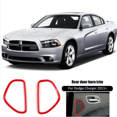Rear Door Speaker Ring Trim Cover For Dodge Charger /Chrysler 300C 2011+ ABS Red Foto 1 de 4