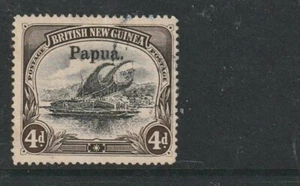 STAMPS PAPUA 1905=7  4d  LAKATOi  LARGE  PAPUA OVPT  THICK  VERTICAL WMK  USED - Picture 1 of 1