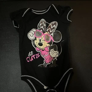 Baby Girl Disney Black/Pink Minnie Mouse Bodysuit 3-6 mo - Picture 1 of 2
