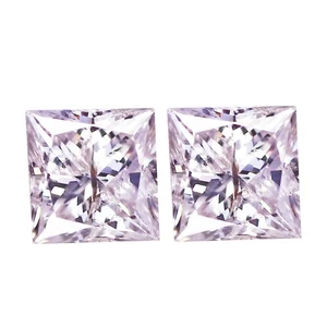 0.15 Ct VS  [2Pcs Pair] Excellent Square 2.4 MM Fancy Light Pink Pink Diamond - Picture 1 of 5
