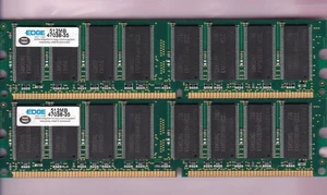 KIT DE MEMORIA RAM SAMSUNG 1GB 2x512MB PC3200 EDGE MARCA 47038-35 DDR-400 DDR1 DIMM - Imagen 1 de 2