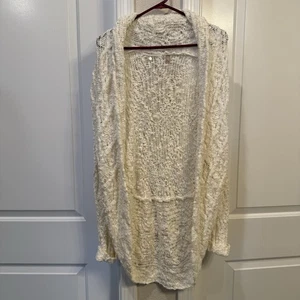 Anthropologie Knitted & Knotted Gemma Cable Bobble Open Cocoon Cardigan Ivory - Picture 1 of 5