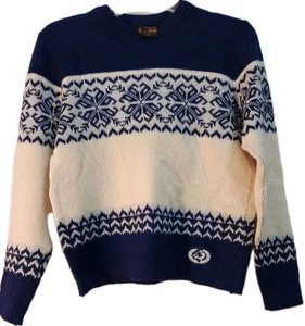 Vintage Charles Wolf Pullover Medium Unisex 100% Kammgarn Wolle Made In Norway - Bild 1 von 6