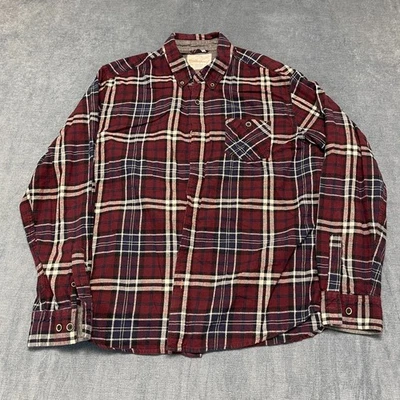 Weatherproof Vintage Shirt Mens XL Red Brushed Flannel Plaid Cotton Button Down - Image 1 of 4