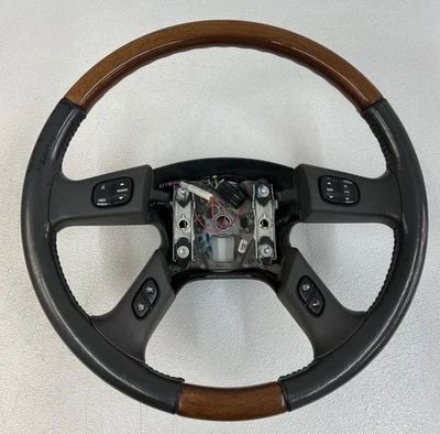03-06 Cadillac Escalade Steering Wheel W/Controls Rare OEM Grey Woodgrain - image 1 of 4