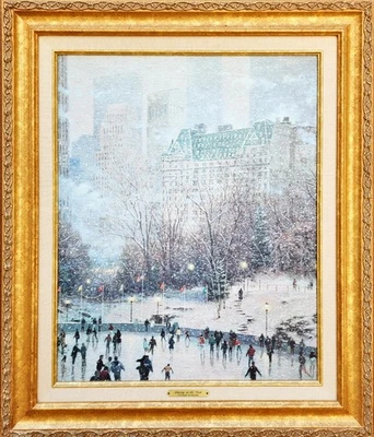 Thomas Kinkade Patinaje en el Parque Lona Clásica 16x20 Foto 1 de 4