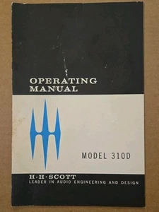 Vintage Oryginalny H.H Scott 310 Szerokopasmowy tuner FM Instrukcja obsługi - Zdjęcie 1 z 3