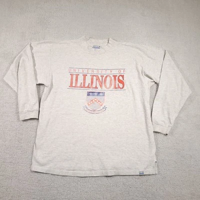 Camiseta De Colección Universidad De Illinois Manga Larga Para Hombres XL Equipo De Gran Tamaño Para Deportes Foto 1 de 4