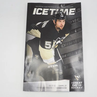 Pittsburgh Penguins Anaheim Ducks Ice Time Game Program February 15 2012 - Image 1 of 3