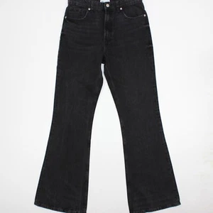 NEW ZARA Women Hippie Flare Wide Leg High Rise Leg Jeans Denim Black Size 8 Y2K - Picture 1 of 12