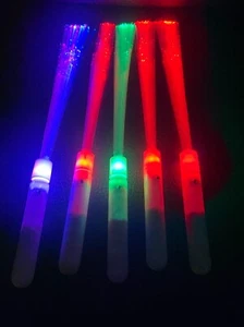 50 PCS 3 Modes Light Up Fiber Optic Sticks LED Wands DJ Flashing Glow Wedding - Picture 1 of 4